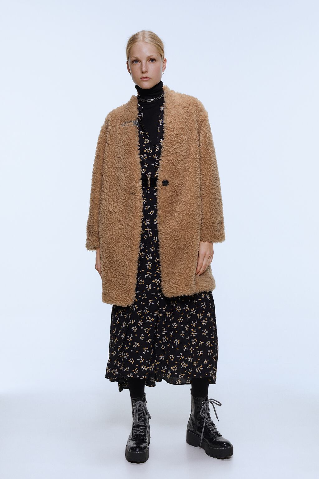 Image 1 of FAUX SHEARLING COAT from Zara