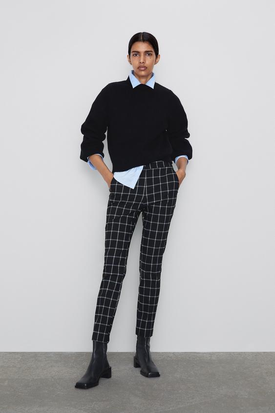 Checkered Jogging Pants Pants Woman Zara Brazil