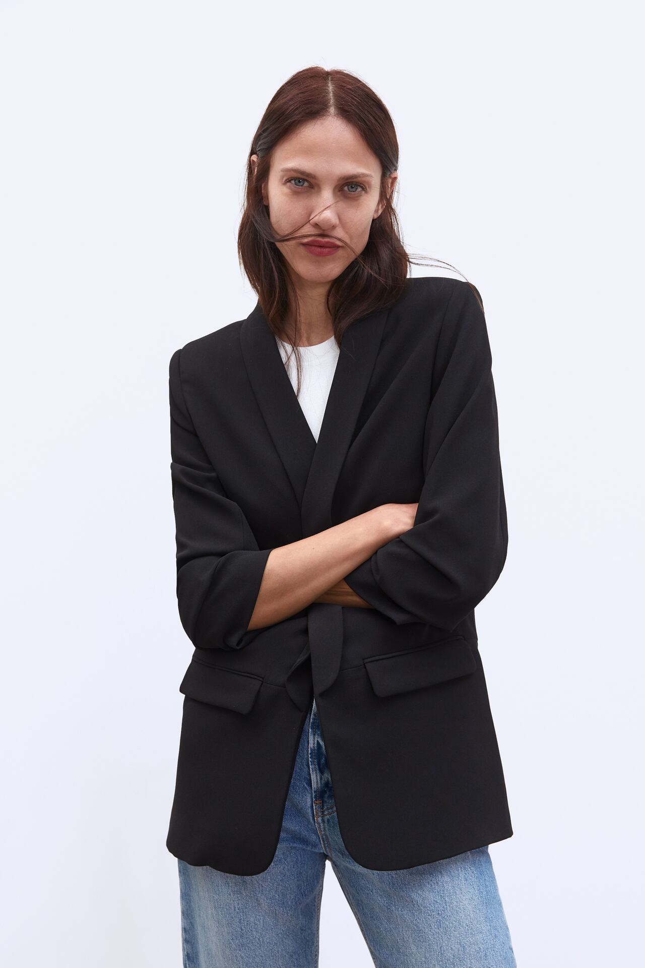 Image 2 of BLAZER WITH TURN-UP SLEEVES from Zara