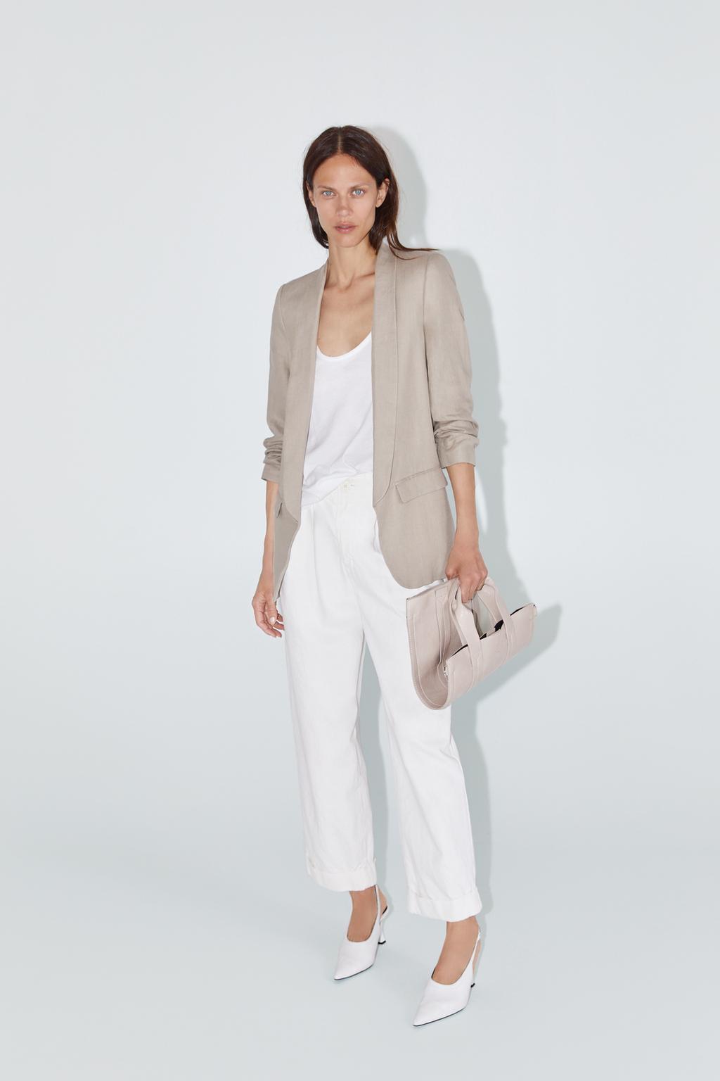 Image 1 of LINEN BLAZER WITH POCKETS from Zara