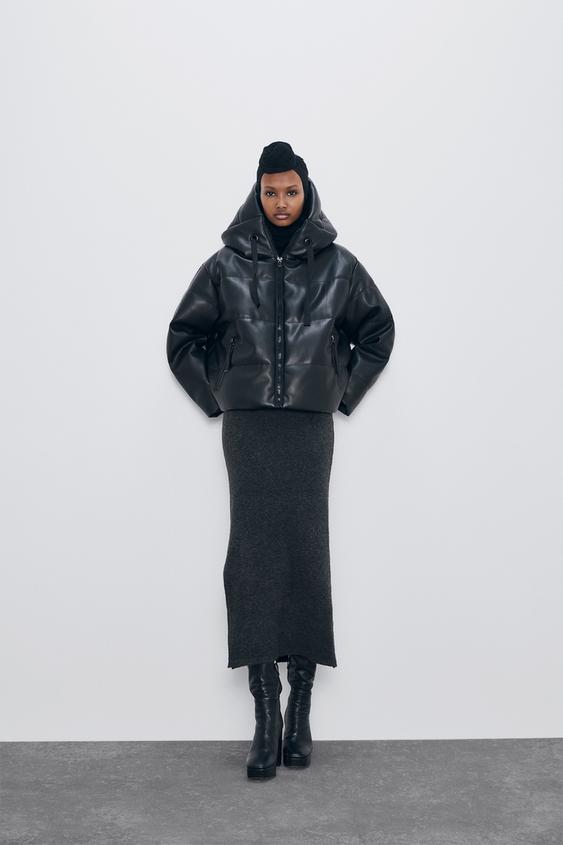 Faux Leather Jacket - Faux Leather Puffer Jacket Zara Faux Leather Jacket - Faux Leather Puffer Jacket Zara