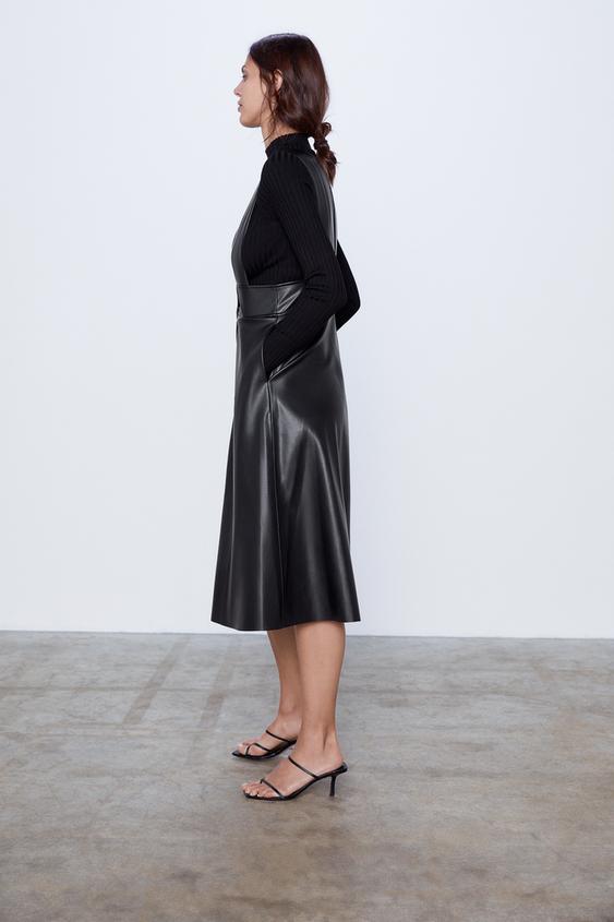 Image 3 of MIDI PINAFORE DRESS WITH BUTTONS from Zara