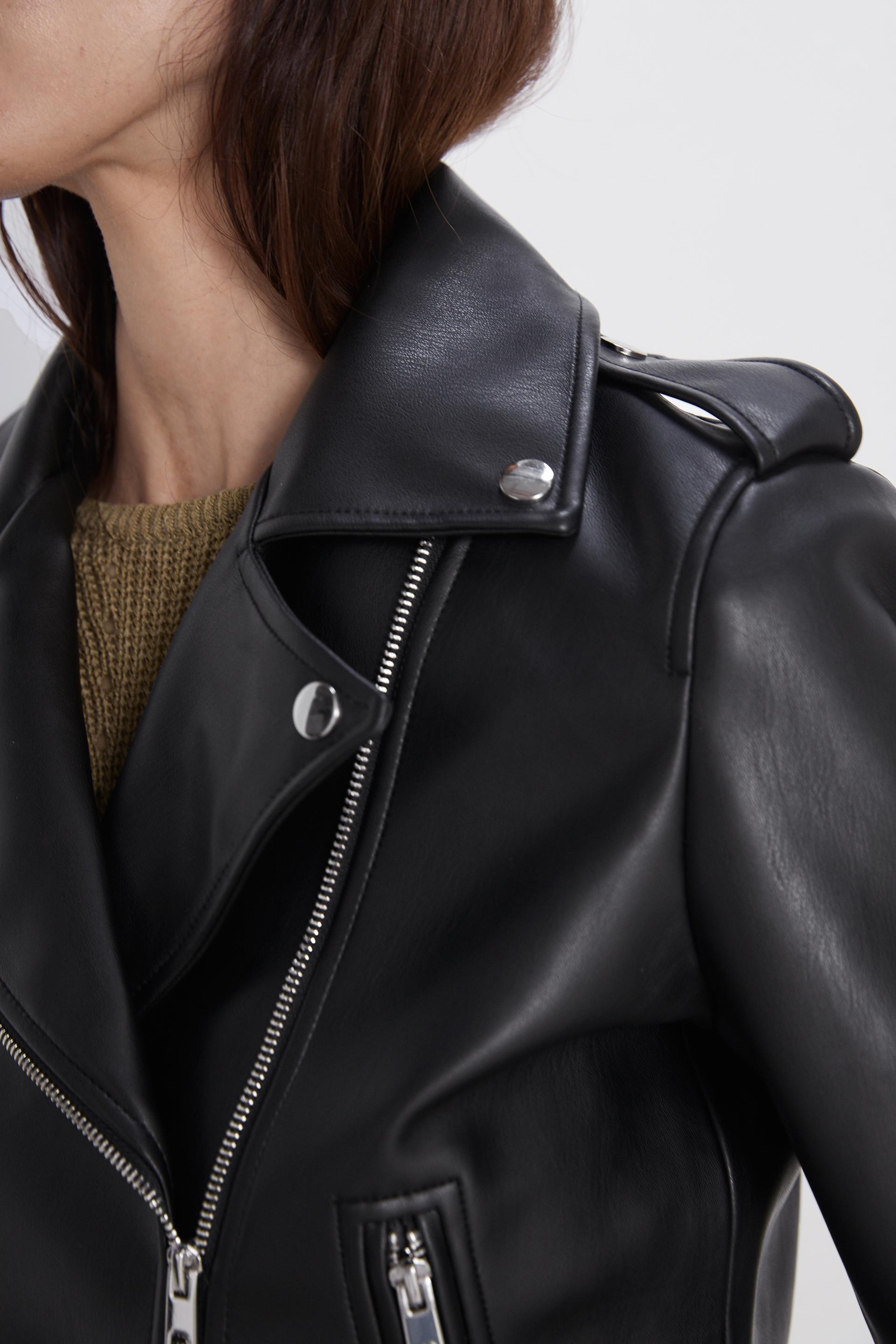 Geacă Biker Cu Efect De Piele Zara Romania