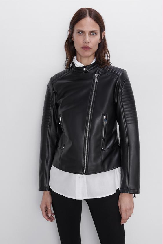 Faux Leather Biker Jacket Zara United Kingdom