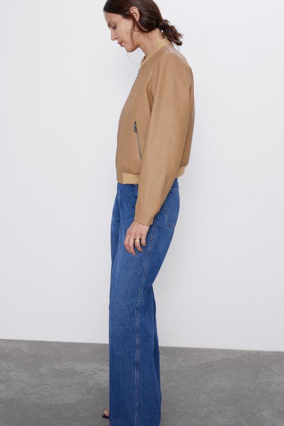 Faux Leather Bomber Jacket Zara Kosovo