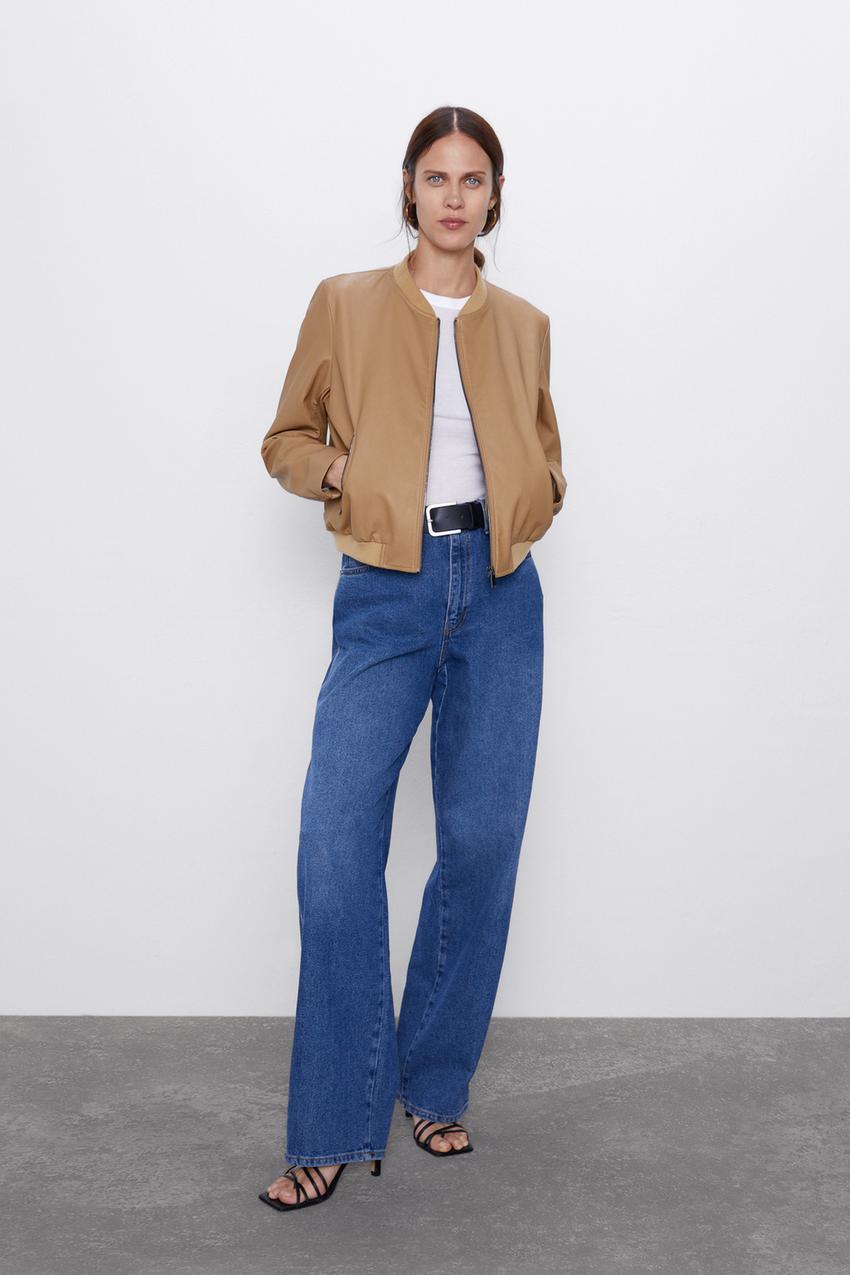 Faux Leather Bomber Jacket Zara Spain