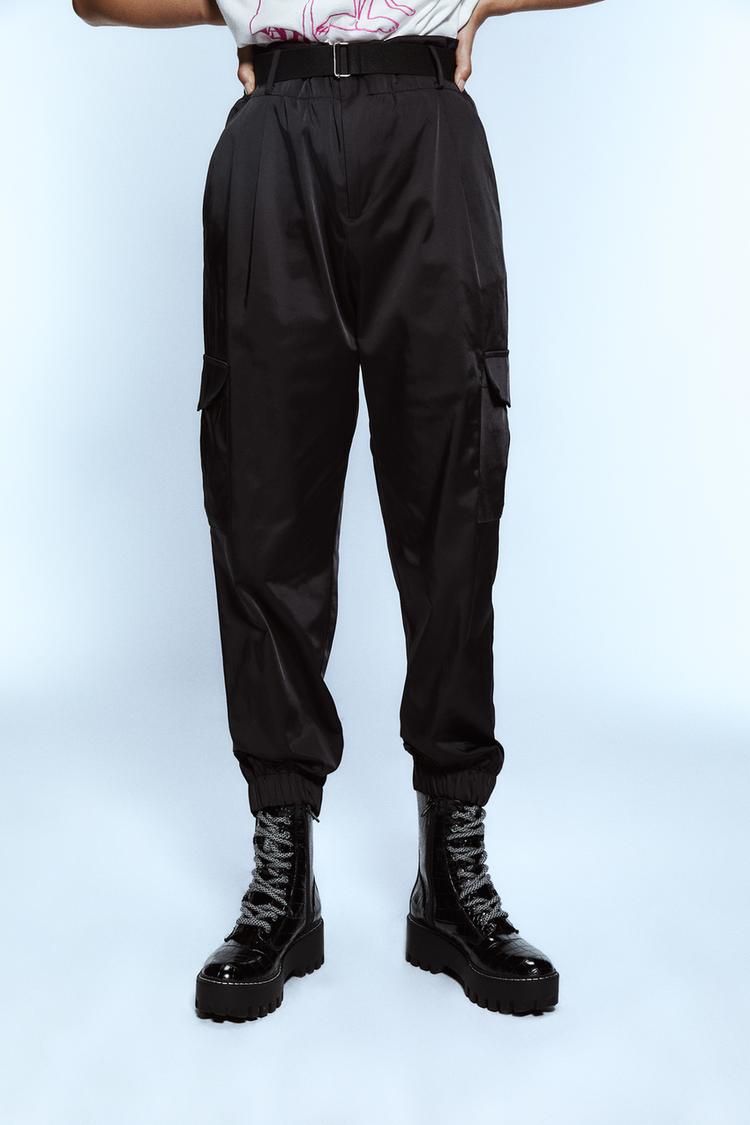 Satin Cargo Pants Zara United States