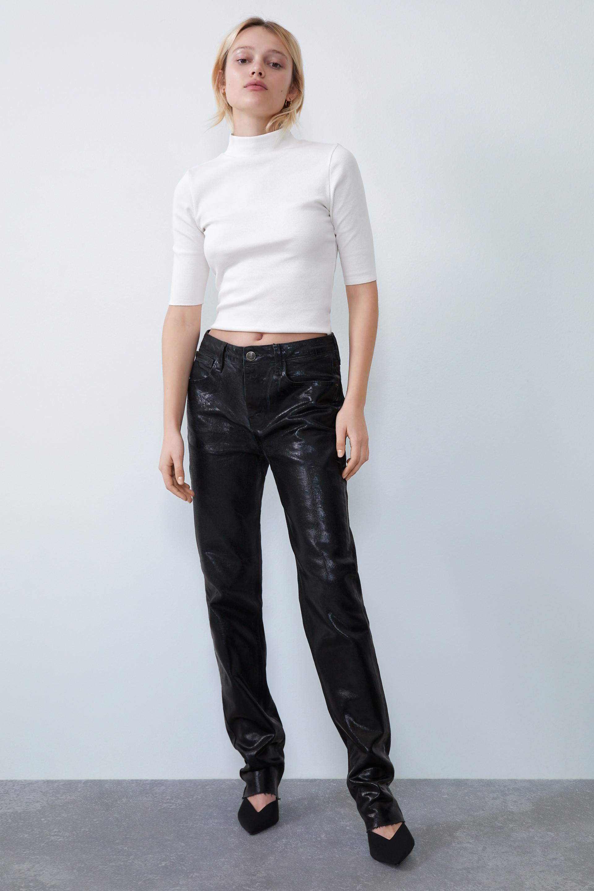 high neck t shirt zara
