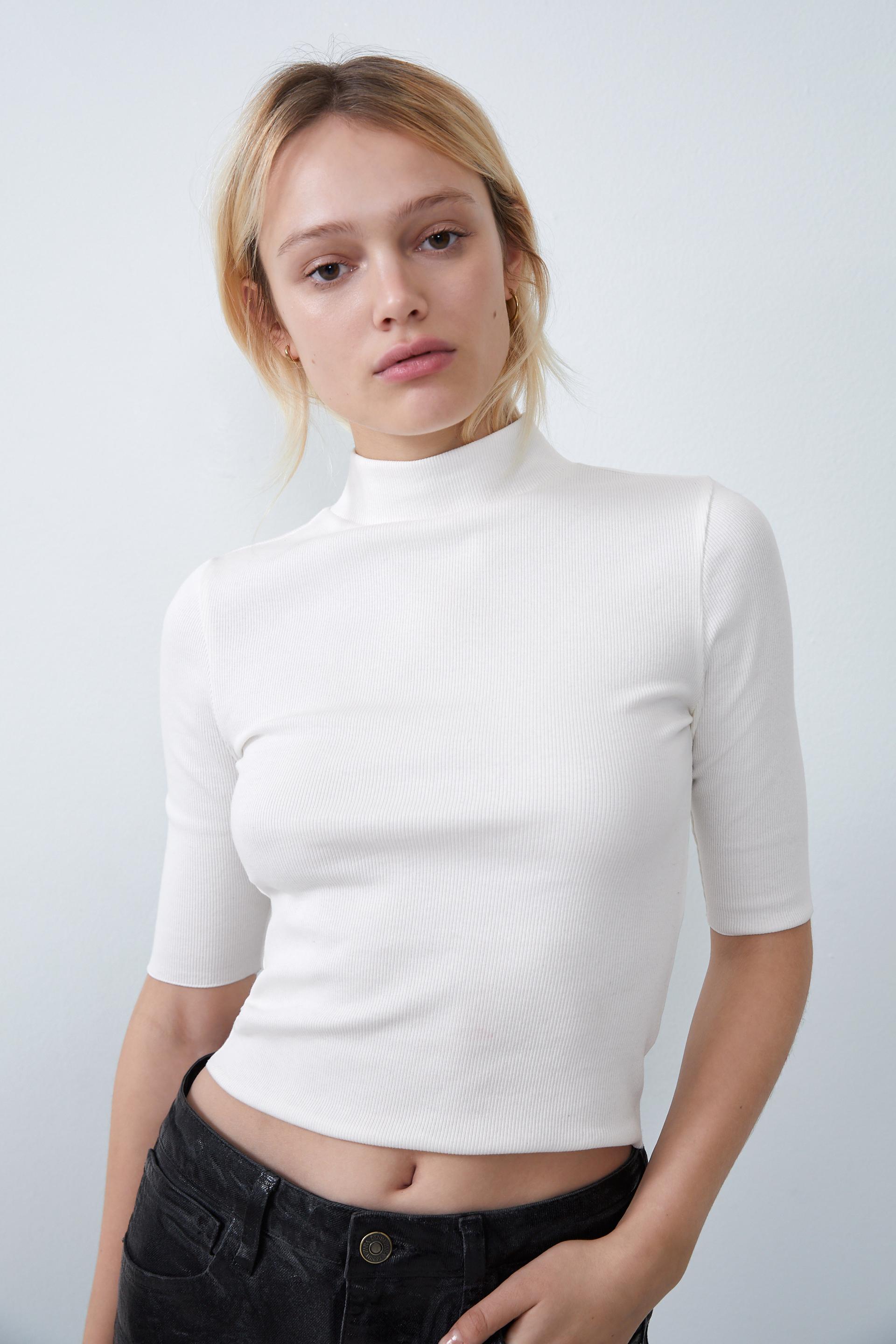 zara high neck shirt