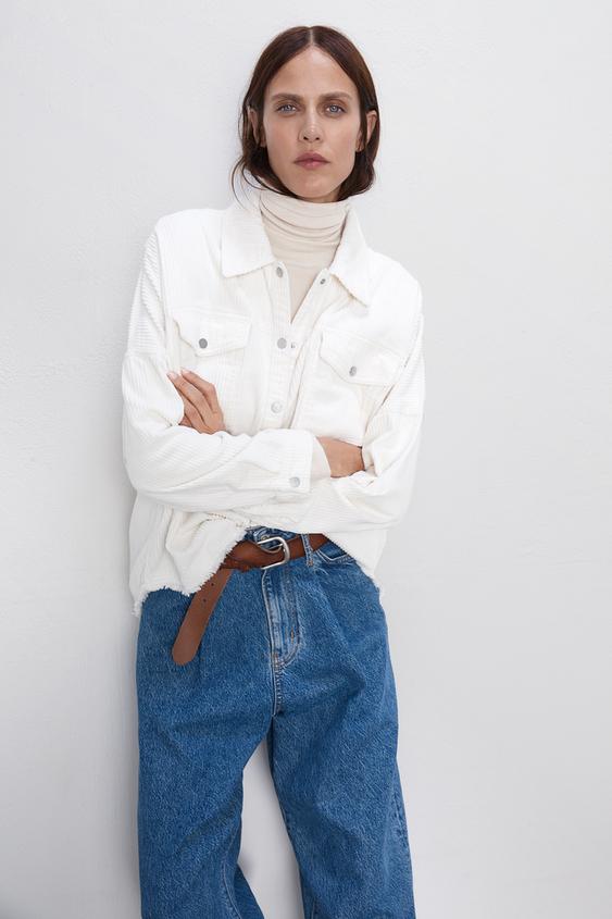 Image 6 of FRAYED CORDUROY JACKET from Zara