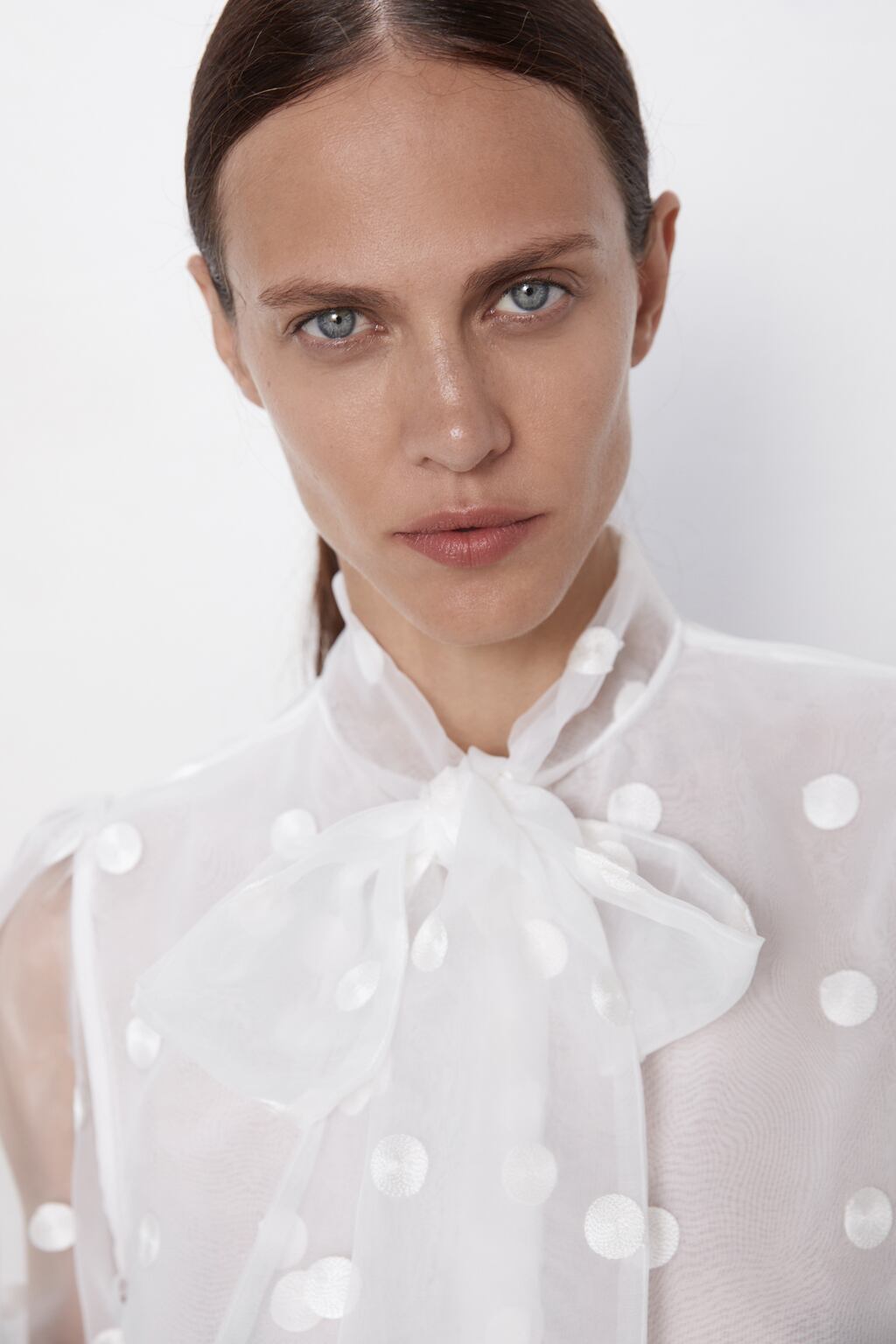 Image 4 of POLKA DOT SHIRT WITH BOW from Zara