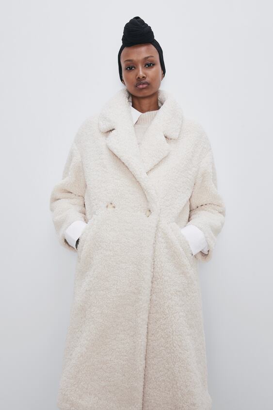 Image 2 of FAUX SHEARLING COAT from Zara