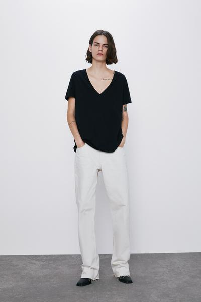 tee shirt lin femme zara