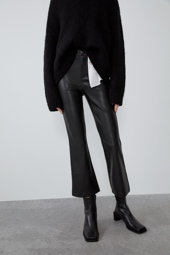 Pantalones Cuero De Mujer Zara Espana