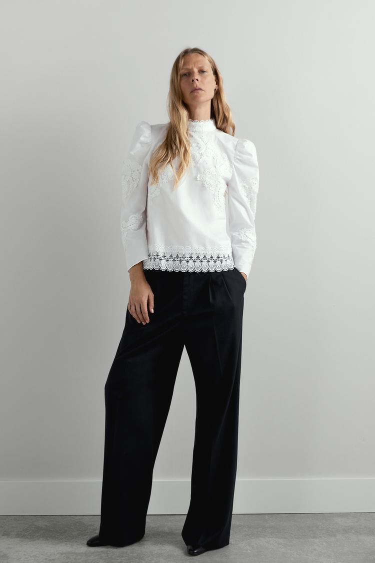 Blusa Combinada Popelin Zara Peru