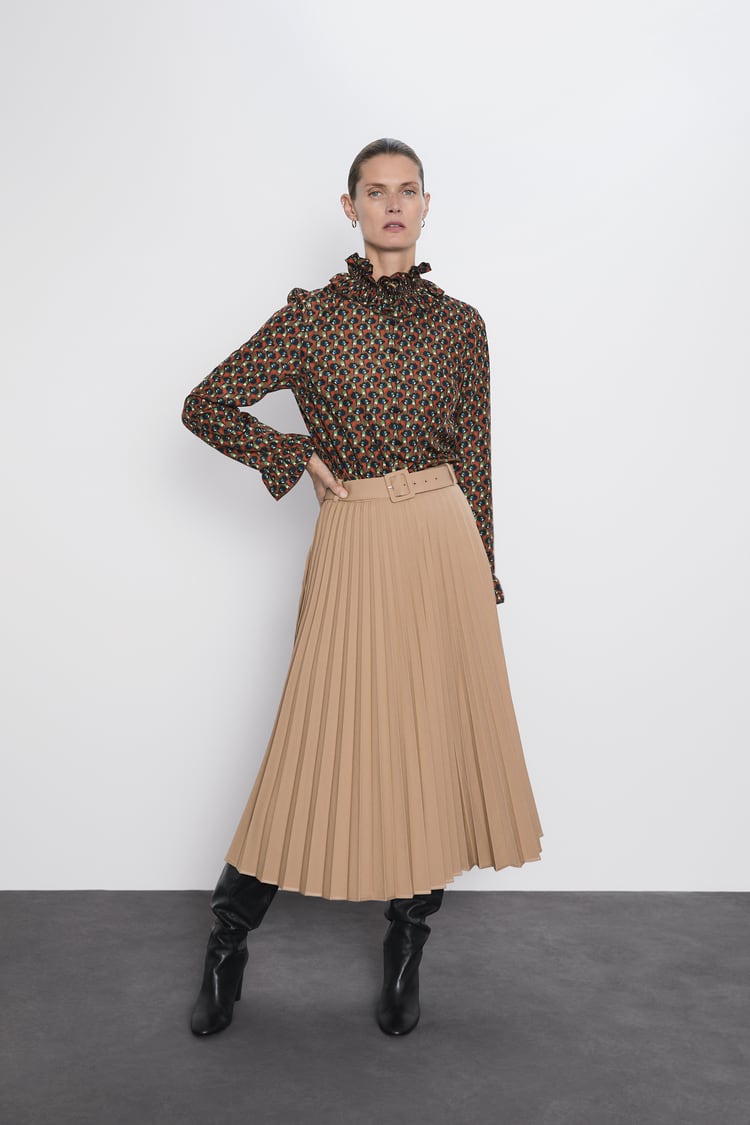 Image 1 of PLEATED SKIRT WITH BELT from Zara