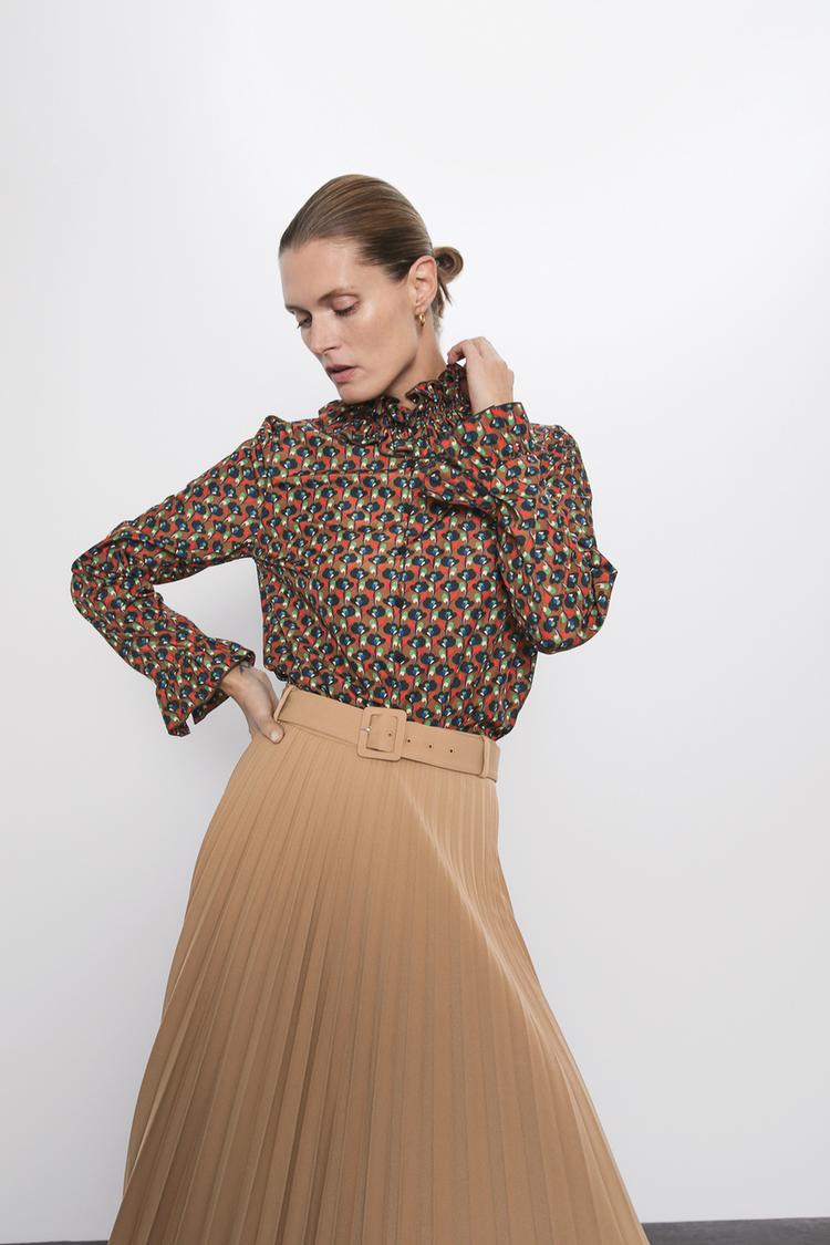 Image 4 of PLEATED SKIRT WITH BELT from Zara