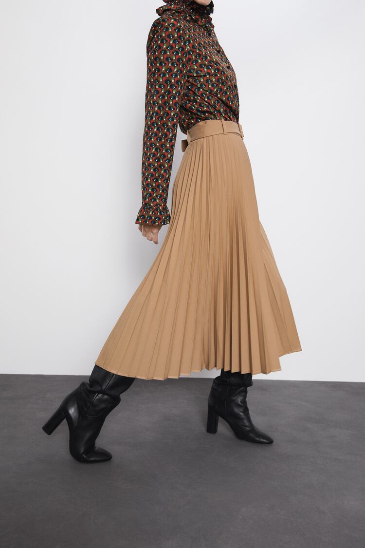 Image 5 of PLEATED SKIRT WITH BELT from Zara