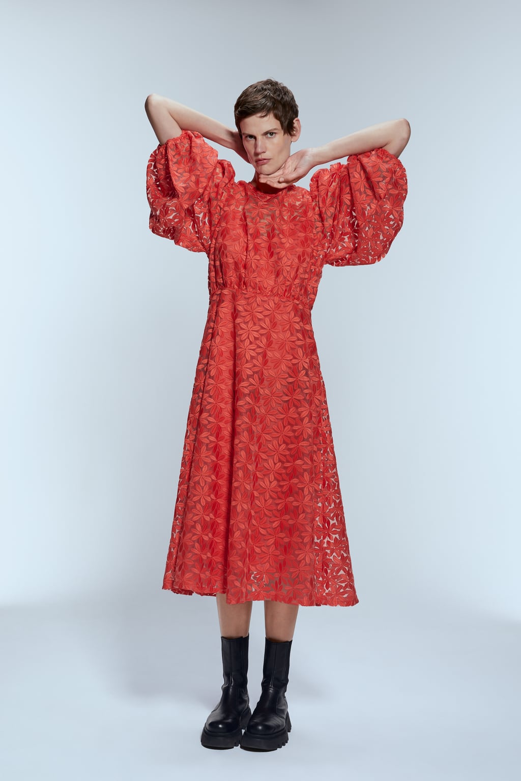 Image 1 of EMBROIDERED MIDI DRESS from Zara