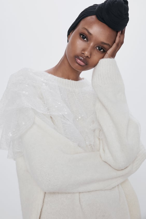 Image 2 of OVERSIZED SWEATER WITH RUFFLES from Zara