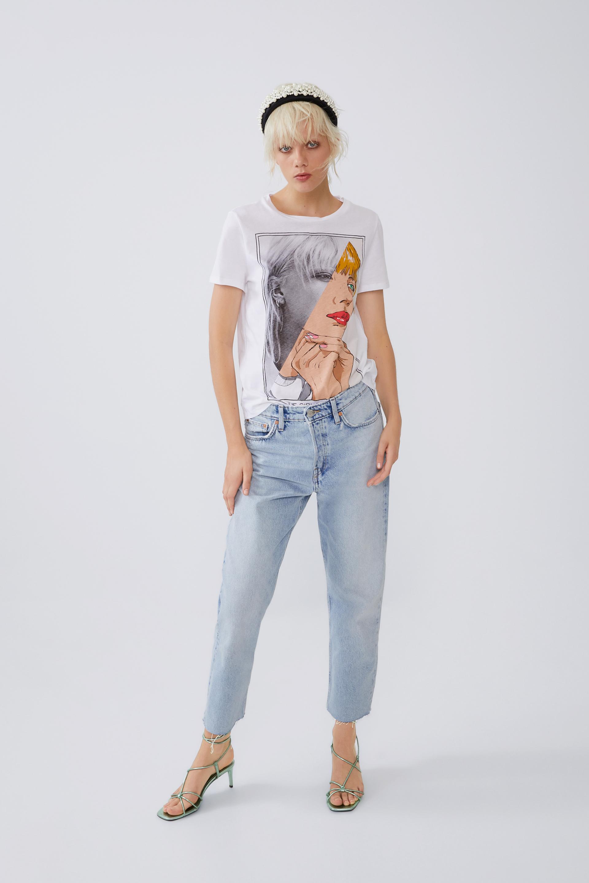 T Shirt With Front Print Zara Germany