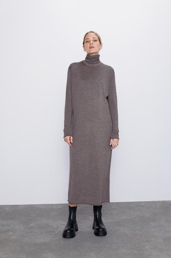 Merino Wool Dress Mum Woman Cornershops Zara Ukraine