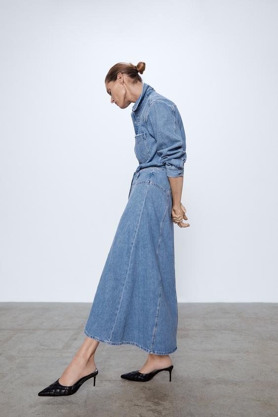 Image 3 of DENIM MIDI SKIRT from Zara