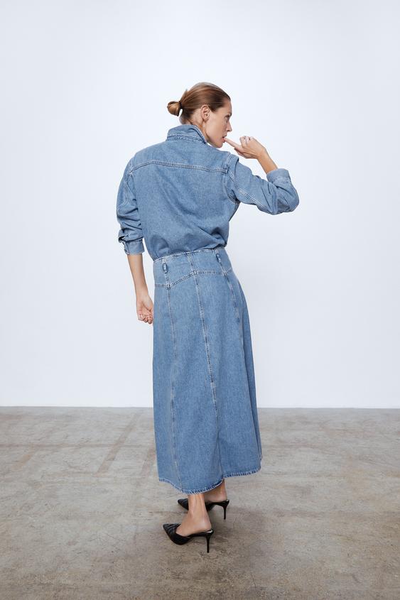Image 4 of DENIM MIDI SKIRT from Zara