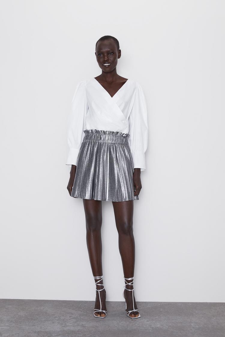 Kort Topp Med Plissering Zara Sverige