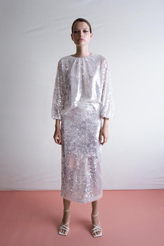 Image 1 of SEQUINNED PENCIL SKIRT from Zara
