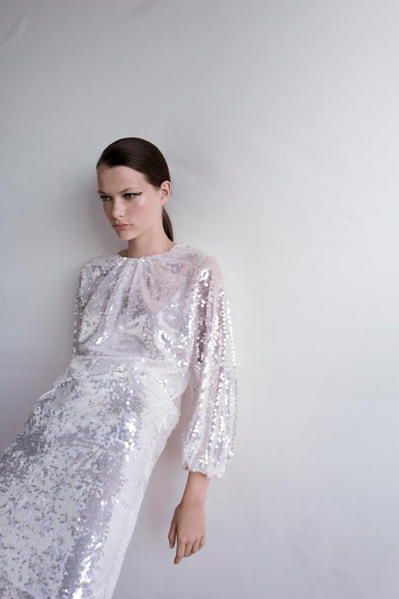 Image 2 of SEQUINNED PENCIL SKIRT from Zara