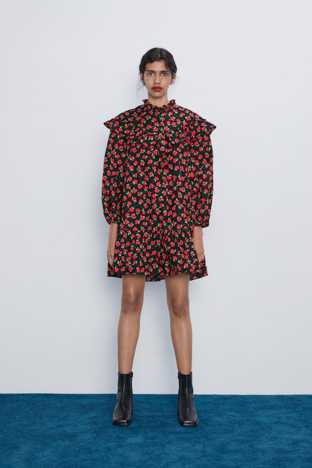 Image 1 of MINI DRESS WITH RUFFLES from Zara
