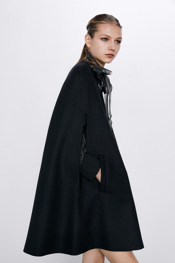 Image 2 of LONG CAPE WITH POCKETS from Zara