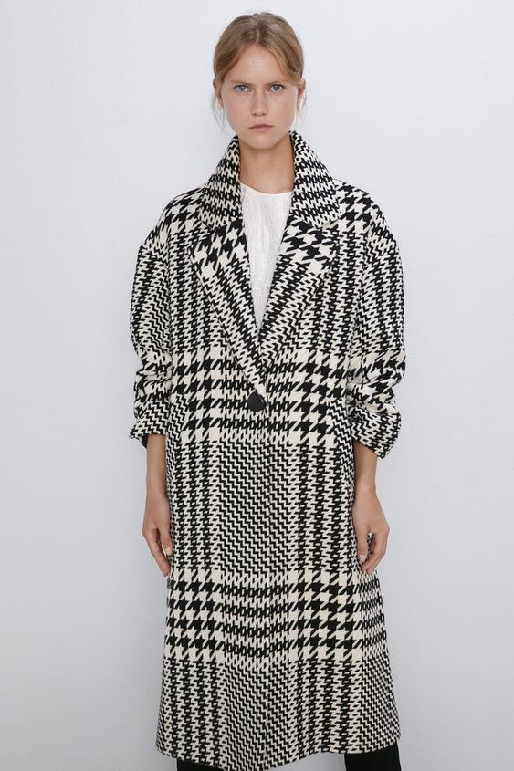 Resultado de imagen de abrigo pata de gallo zara 2019