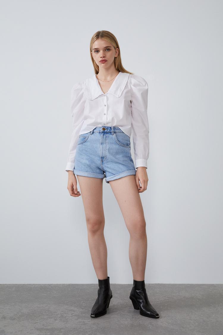 Authentic Denim Mom Fit Bermuda Shorts Zara United Kingdom