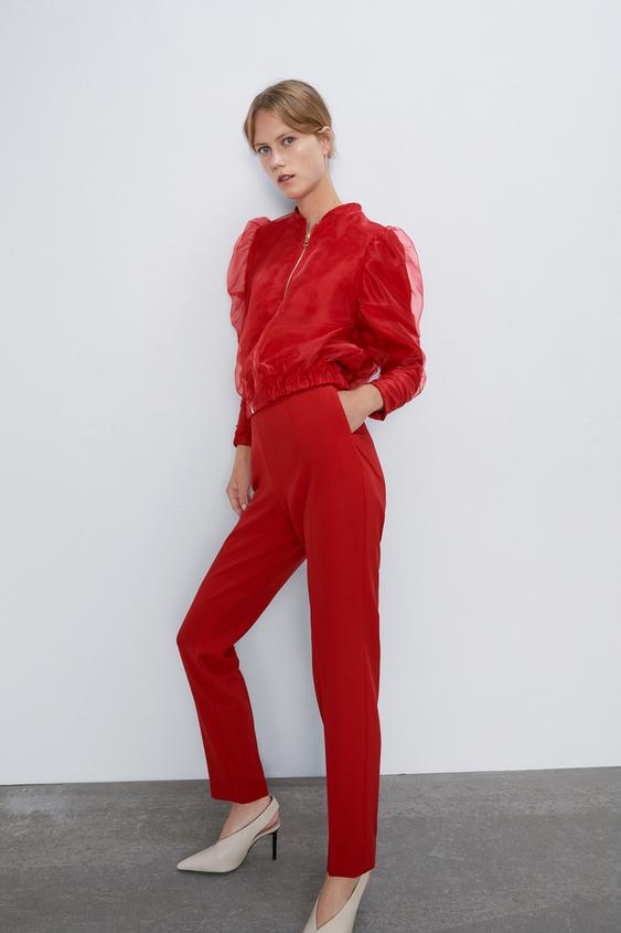 Image 4 of ORGANZA BOMBER JACKET from Zara