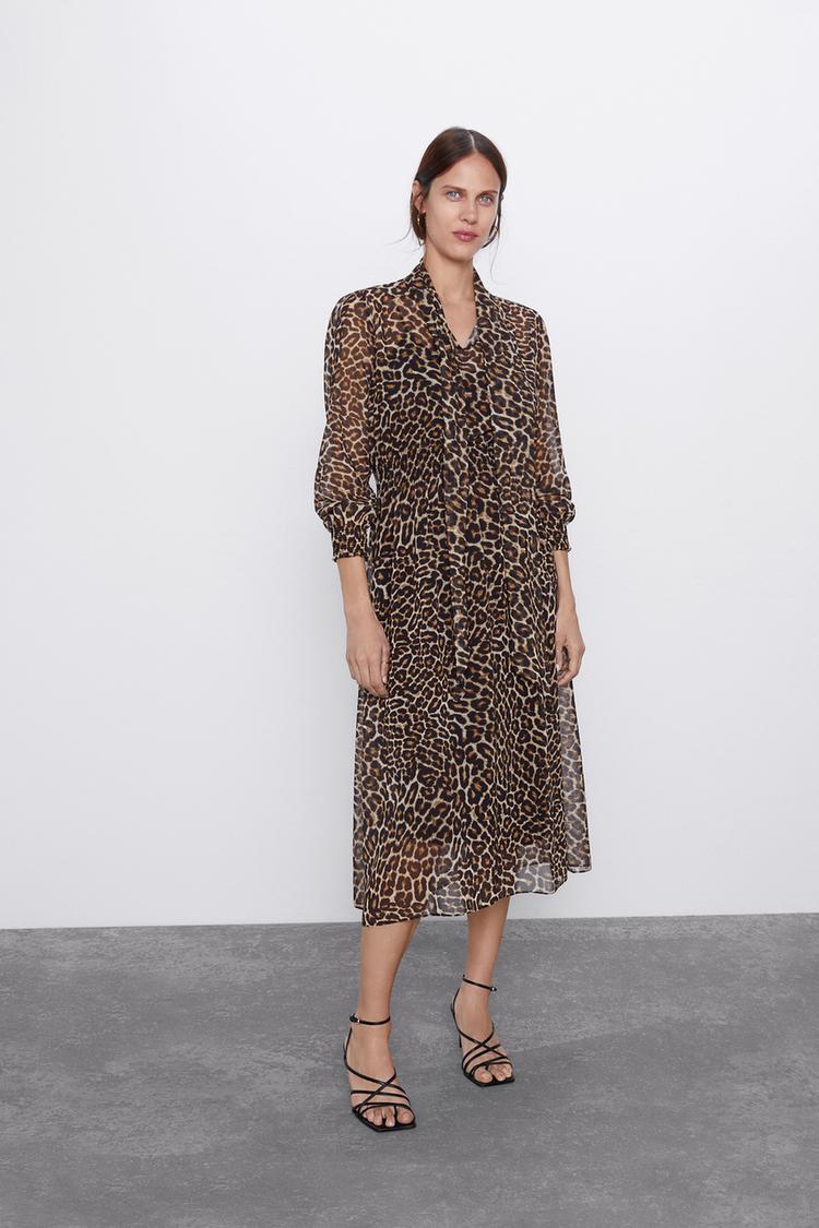 Animal Print Dress Zara United Kingdom