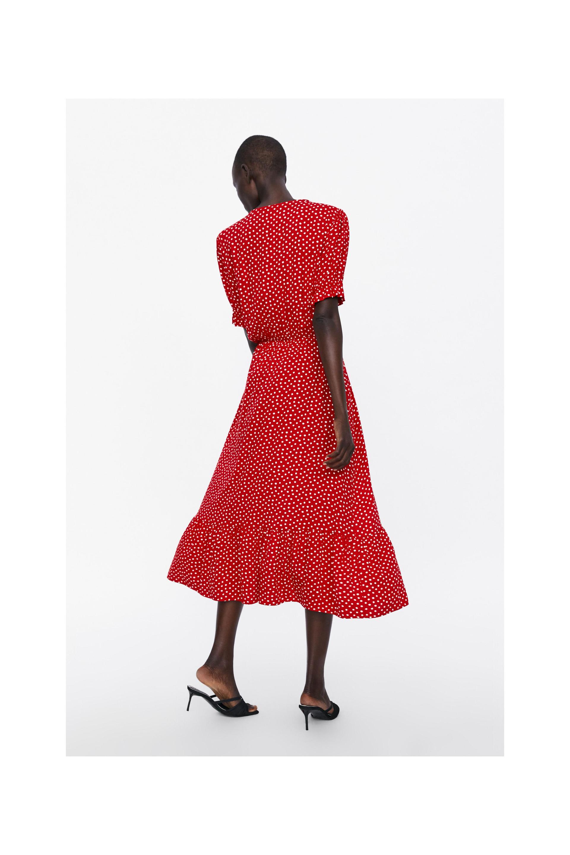 Polka Dot Dress With Ruffle Zara Argentina