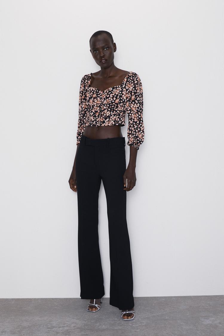 Printed Draped Top Zara Malta