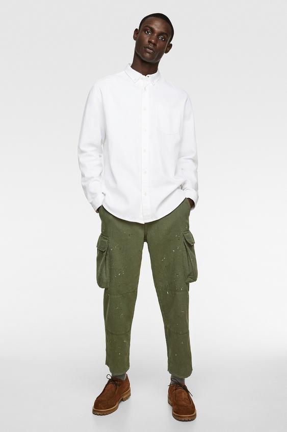Splattered Cargo Pants Pants Man Zara Peru