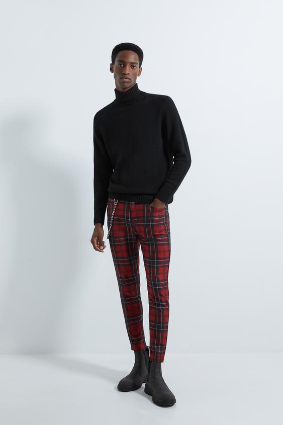 Pantalon Cuadros Cadena Zara Espana