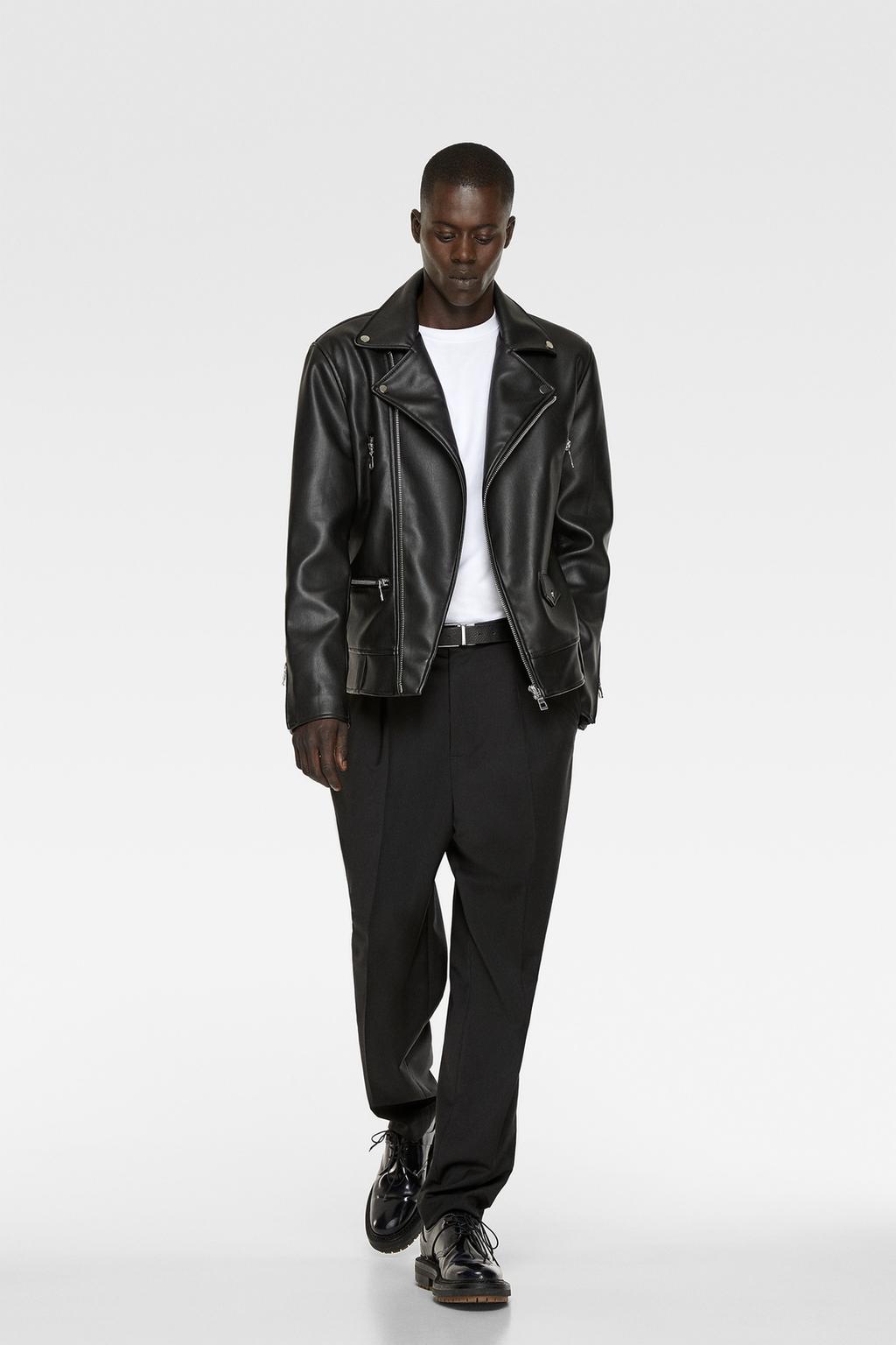Men S Faux Leather Jackets New Collection Zara India
