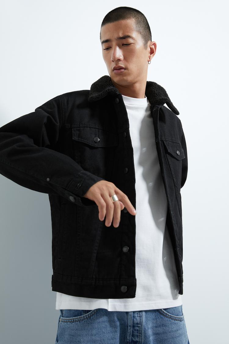 Fleece Trim Denim Jacket Zara United States