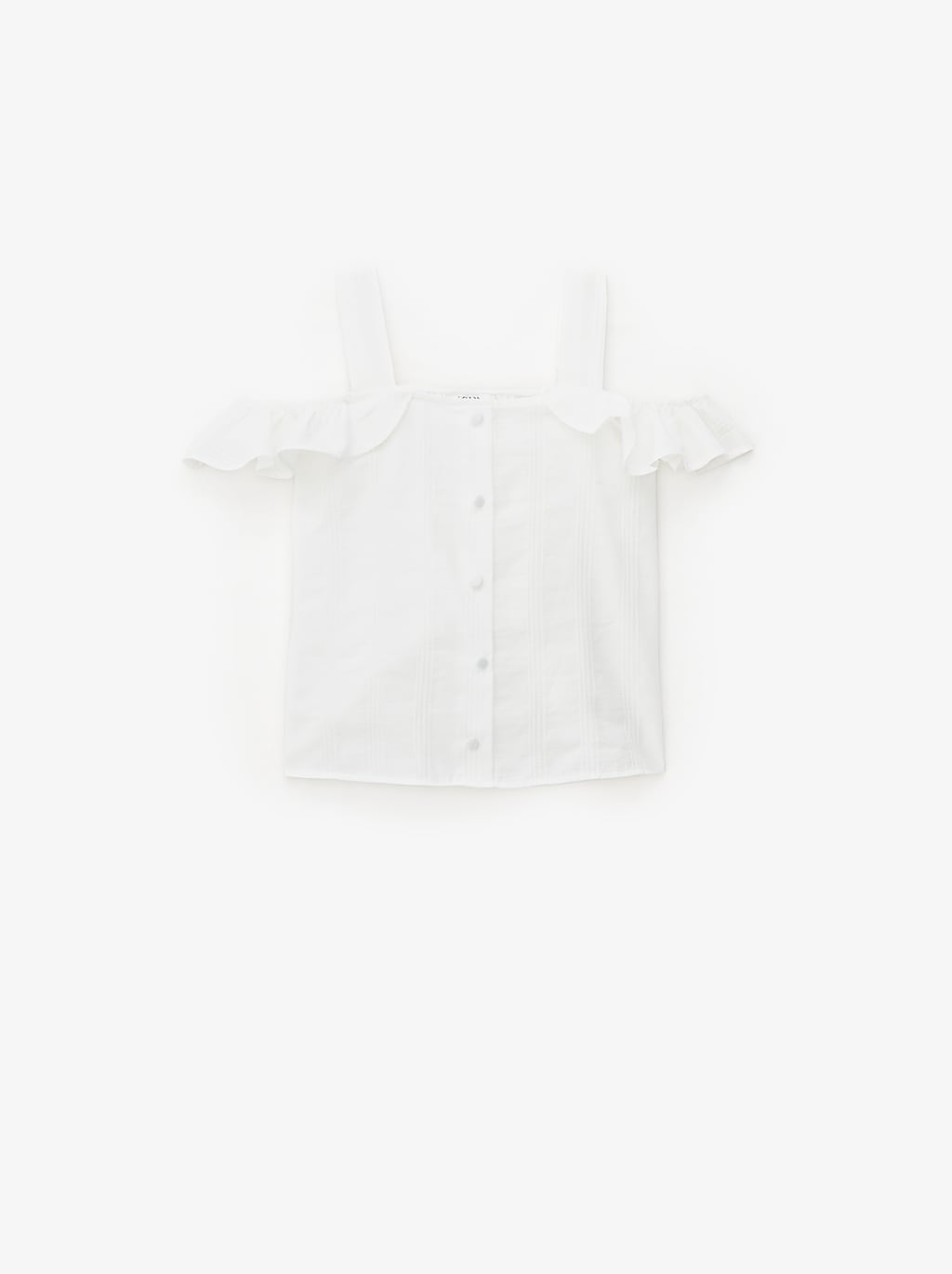 Image 1 of BUTTON-UP TOP WITH CUT-OUT SHOULDERS from Zara