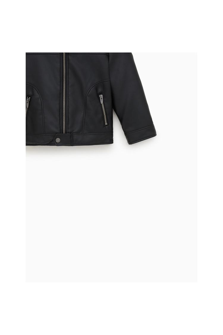 Hooded Faux Leather Jacket Zara United Kingdom Hooded Faux Leather Jacket Zara