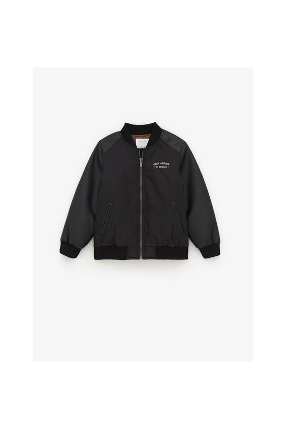 Contrast Faux Leather Er Jacket