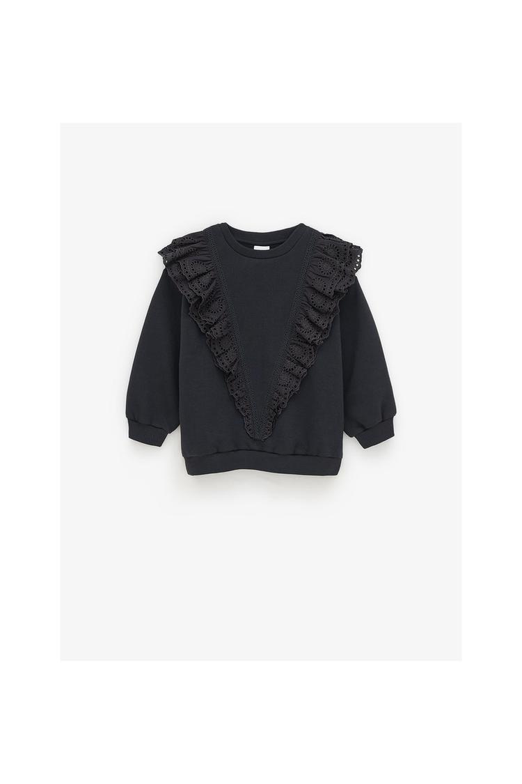 Image 1 of LACE TRIM SWEATSHIRT from Zara