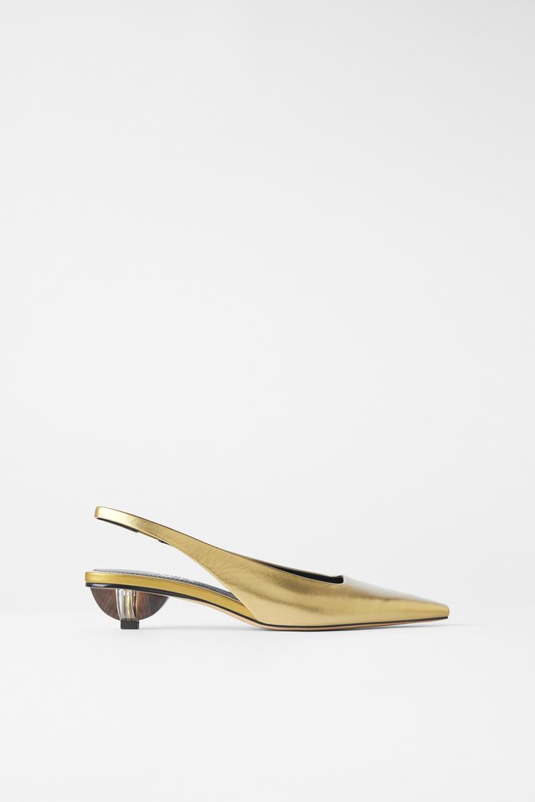 Leather Geometric Mid Heel Shoes Zara Jordan