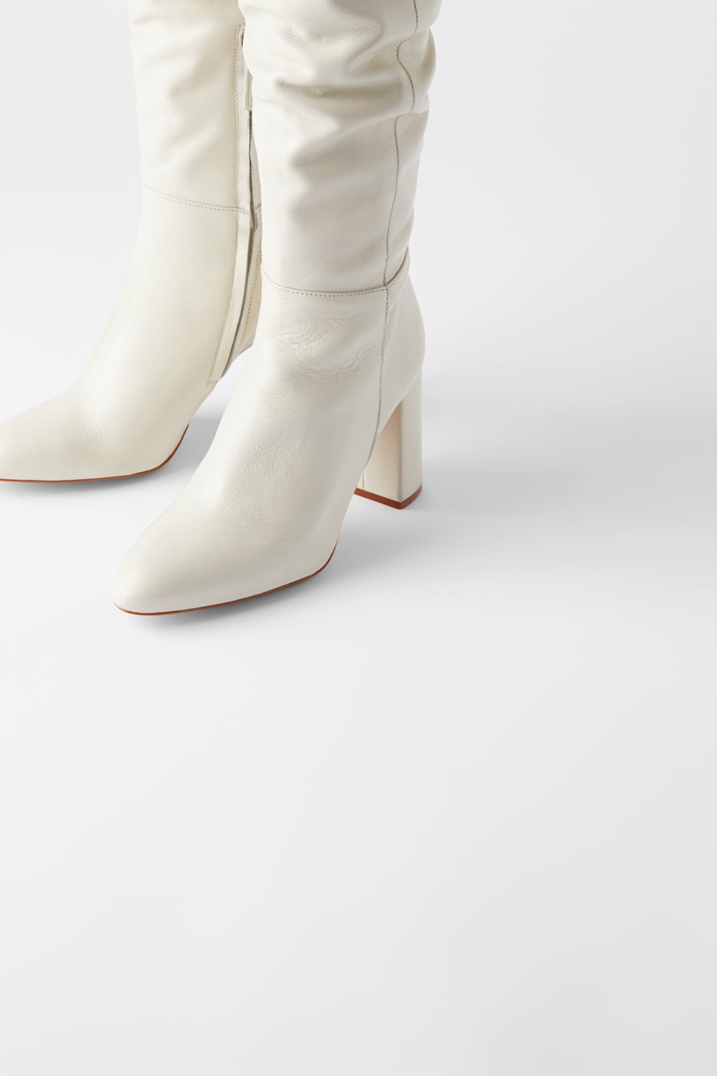 Image 4 of LEATHER HIGH HEEL BOOTS WITH TALL LEG from Zara