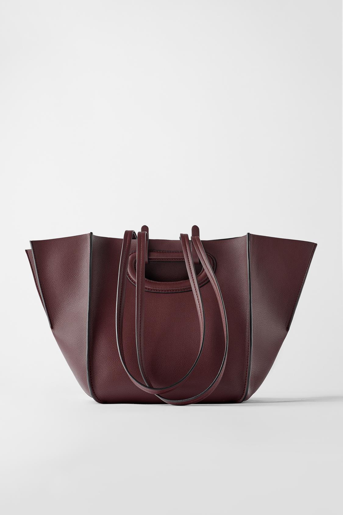 ZARAのプリーツ入りトートバッグ